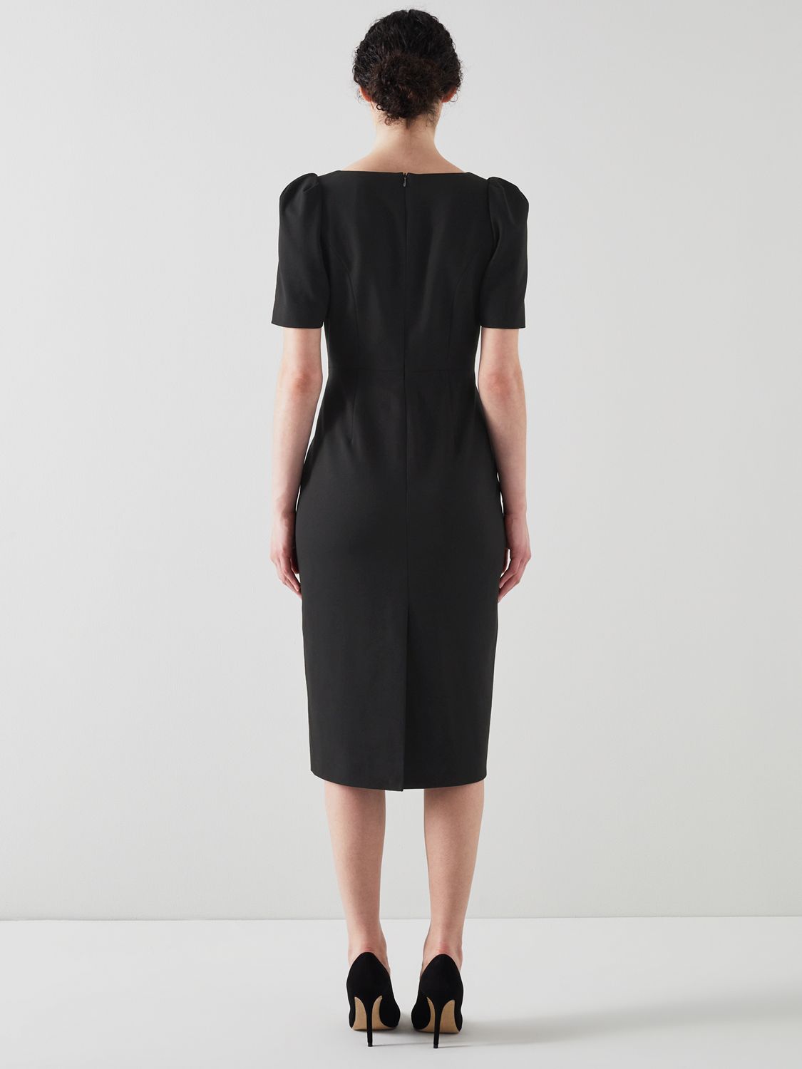 L.K.Bennett Folly Crepe Shift Dress, Black, 6