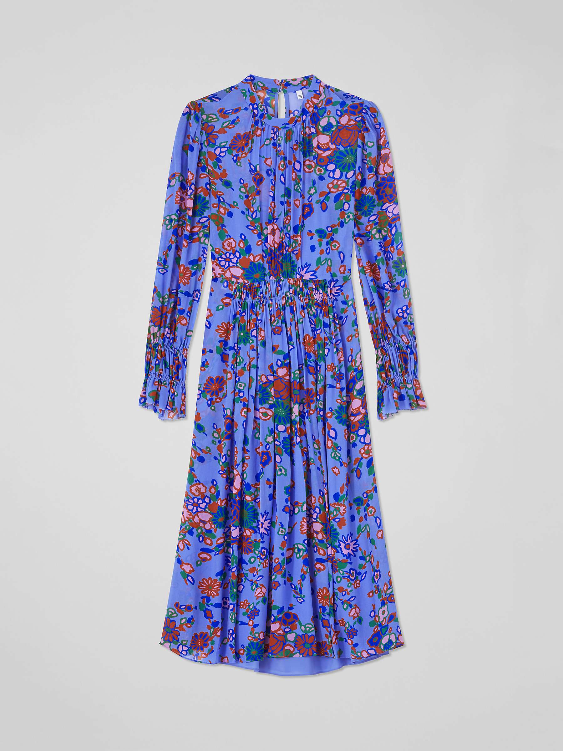 Buy L.K.Bennett Louise Archive Naive Floral Print Midi Dress, Blue/Multi Online at johnlewis.com