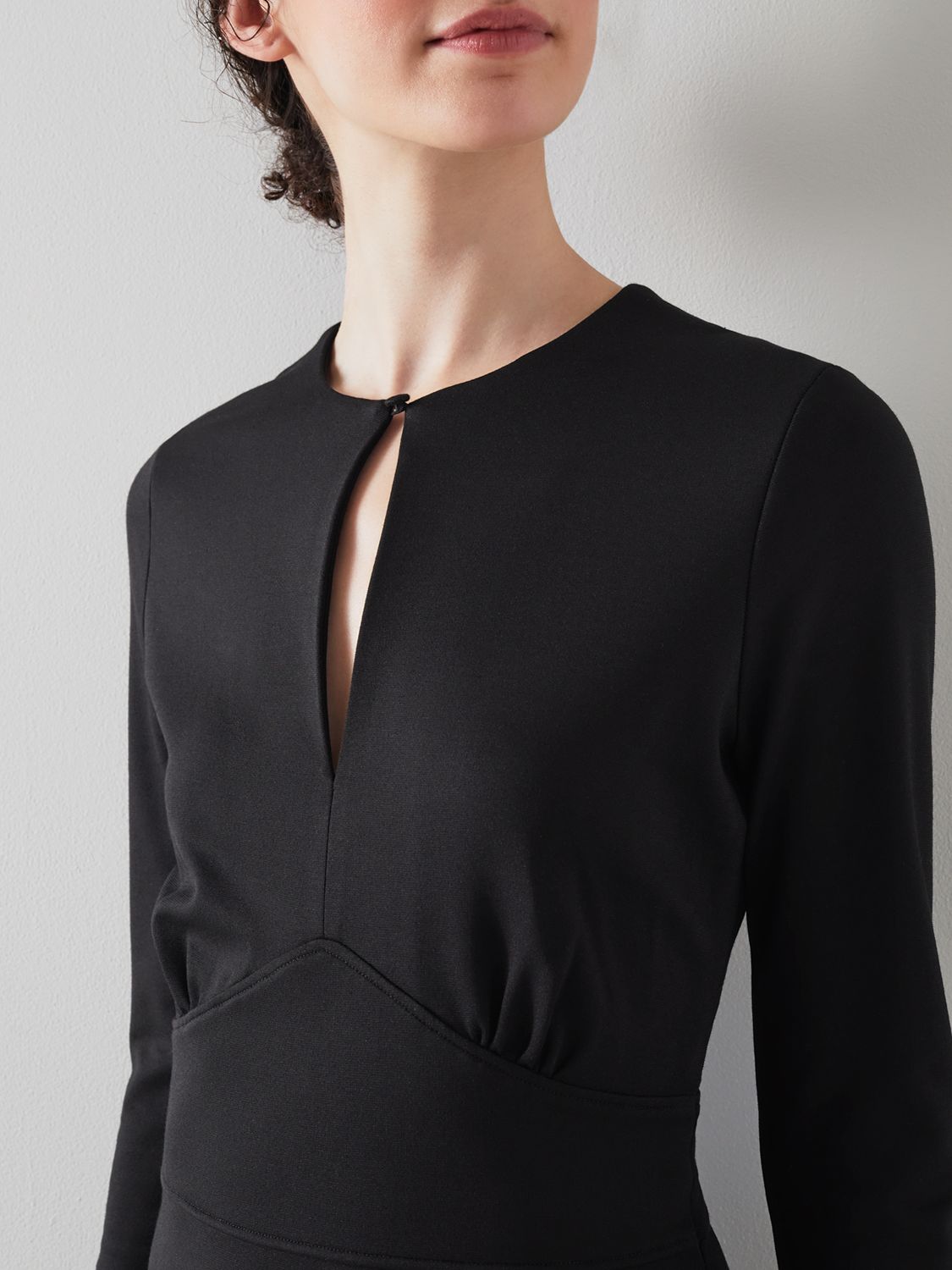 L.K.Bennett Sera Viscose Mix Dress, Black at John Lewis & Partners