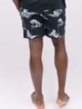 Cyberjammies Atlas Arctic Fox Print Pyjama Shorts, Charcoal