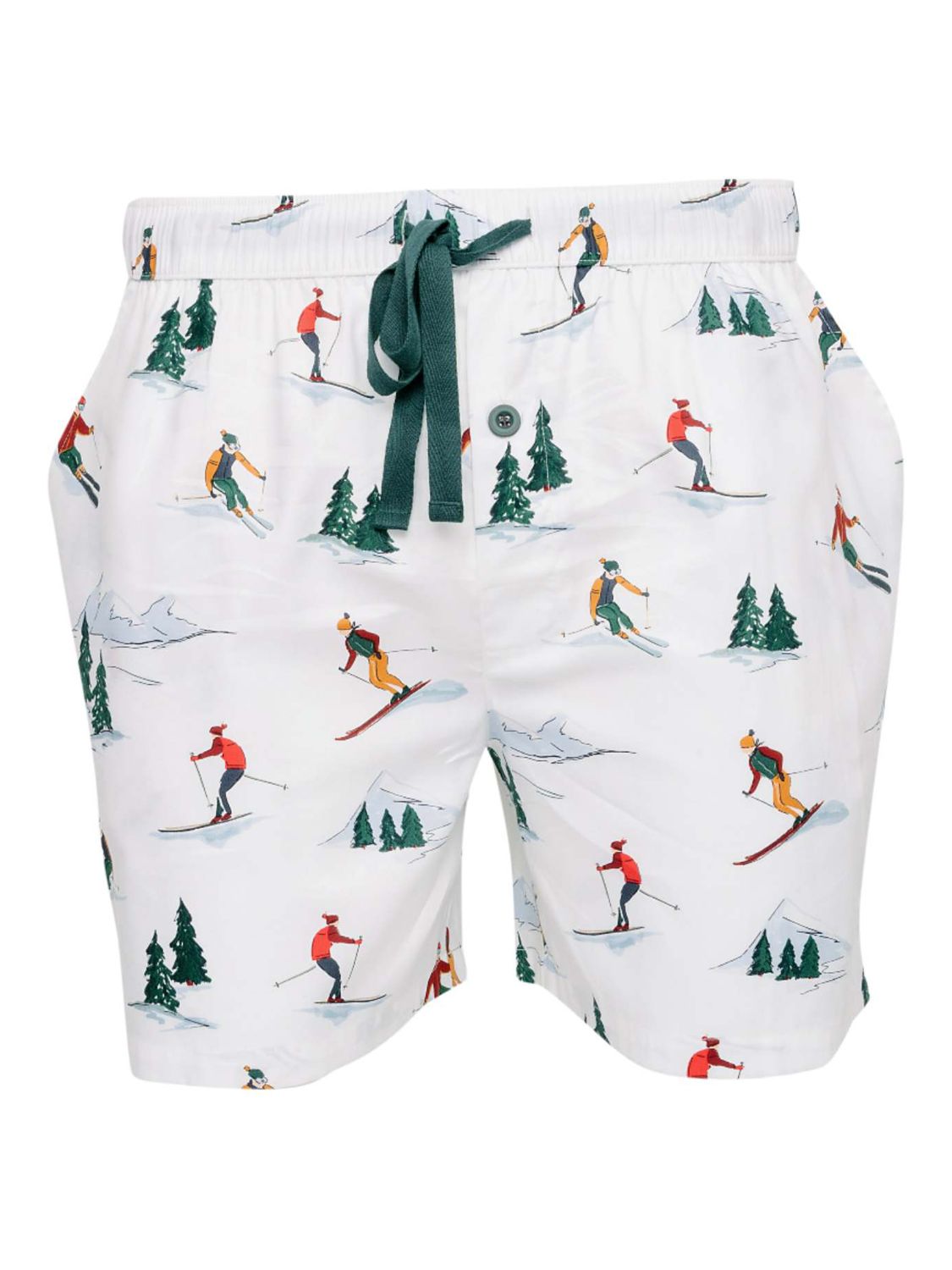 Cyberjammies Whistler Ski Print Pyjama Shorts, White/Multi at John ...