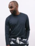 Cyberjammies Atlas Long Sleeve Pocket Pyjama Top, Charcoal, Charcoal