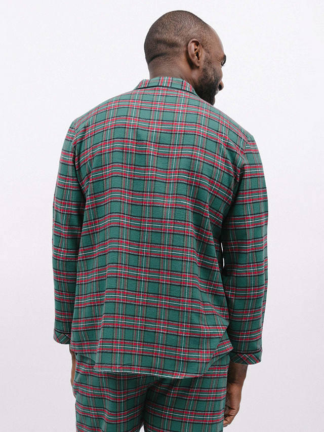 Cyberjammies Whistler Check Long Sleeve Pyjama Top, Dark Green/Red