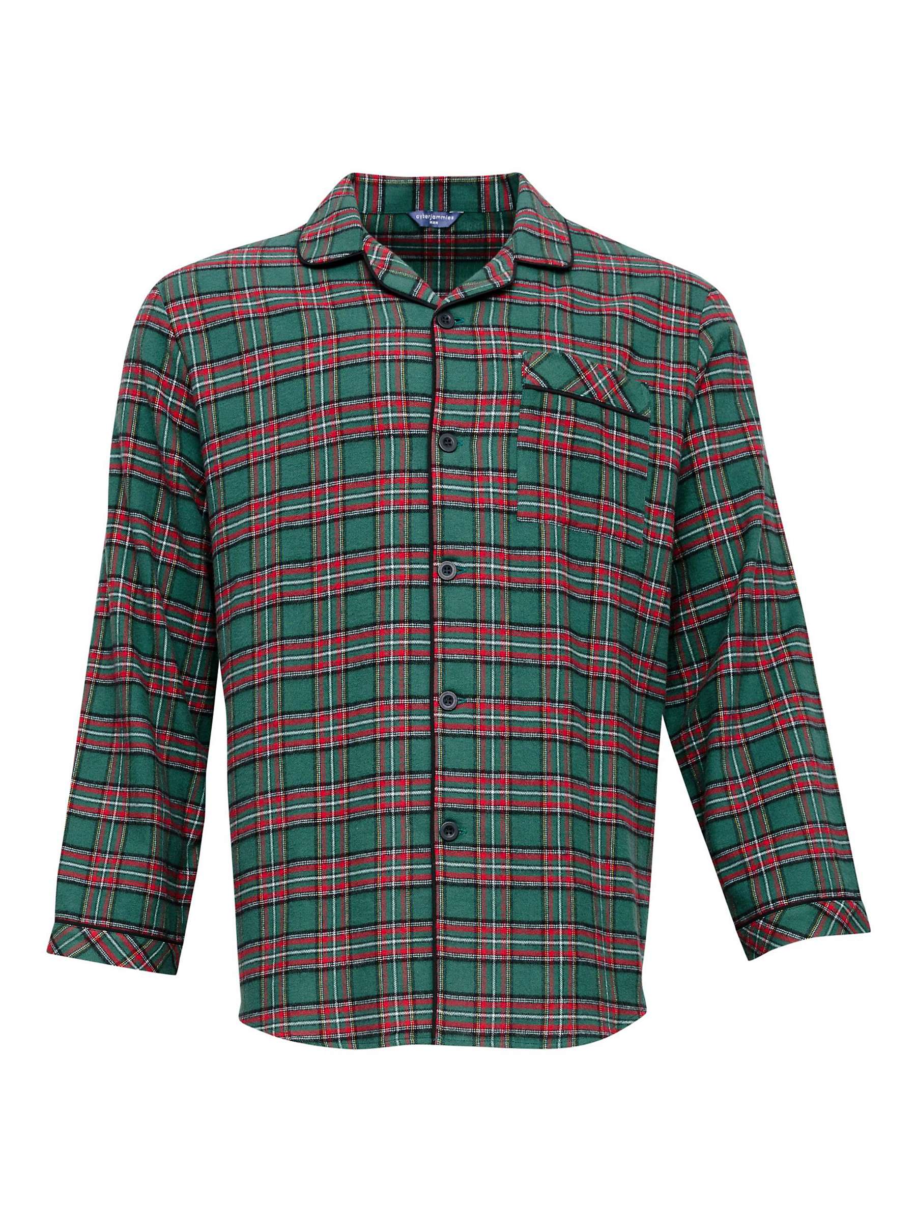 Buy Cyberjammies Whistler Check Long Sleeve Pyjama Top, Dark Green/Red Online at johnlewis.com