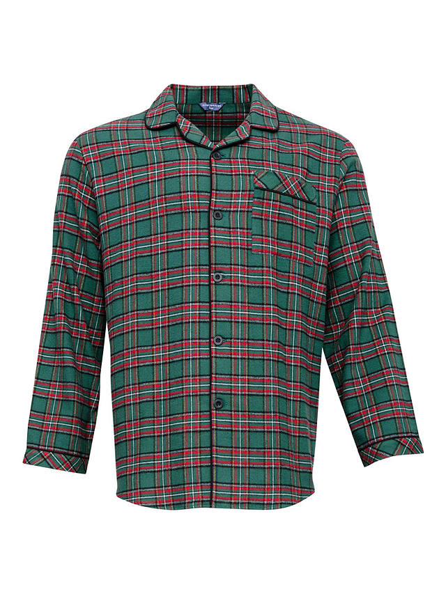 Cyberjammies Whistler Check Long Sleeve Pyjama Top, Dark Green/Red