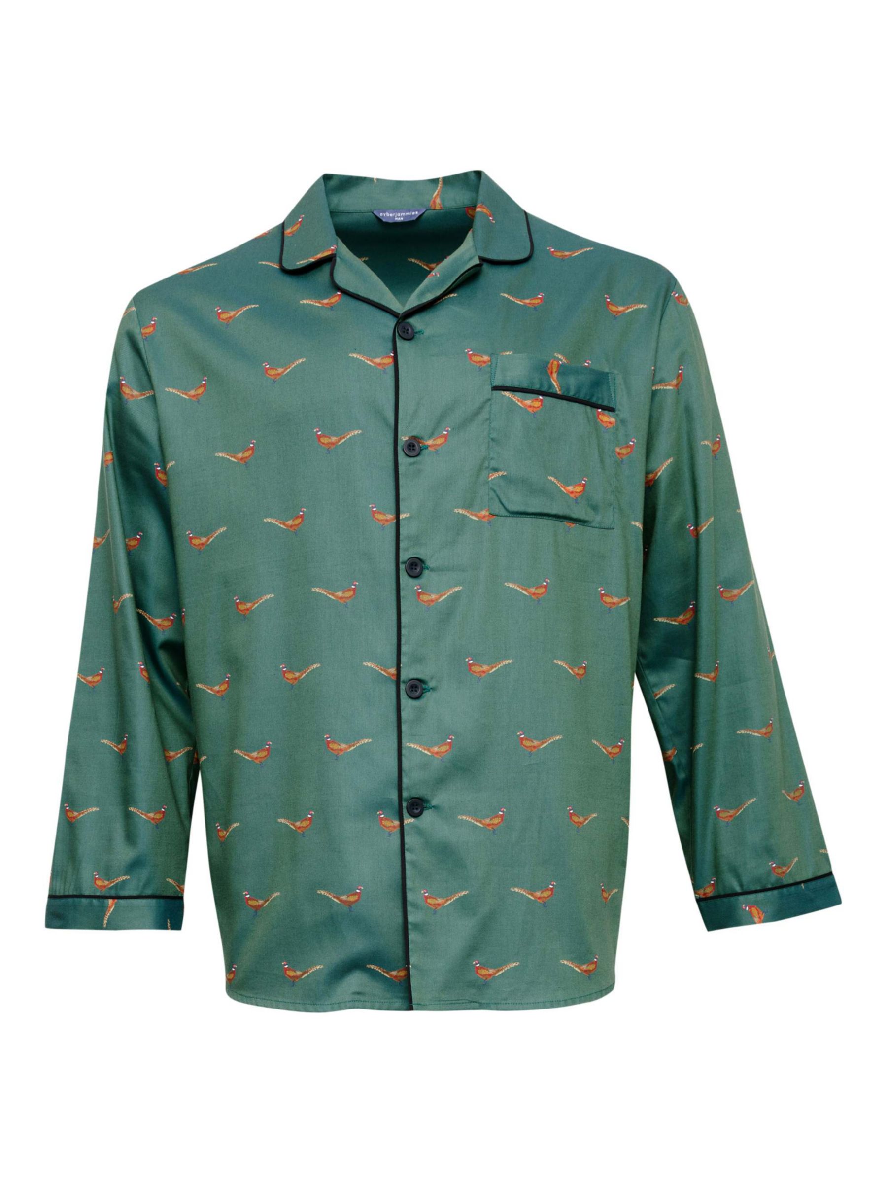 Buy Cyberjammies Whistler Pheasant Print Pyjama Top, Dark Green Online at johnlewis.com