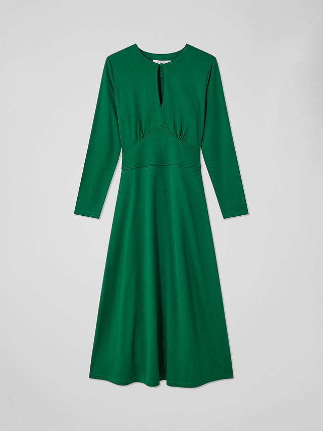 L.K.Bennett Sera Viscose Mix Dress, Dark Green