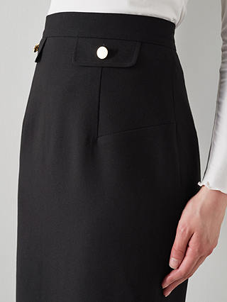L.K.Bennett Folly Crepe Pencil Skirt, Black