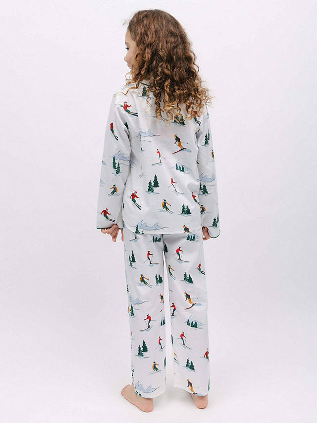 Cyberjammies Whistler White Ski Print Unisex Pyjama Set, White