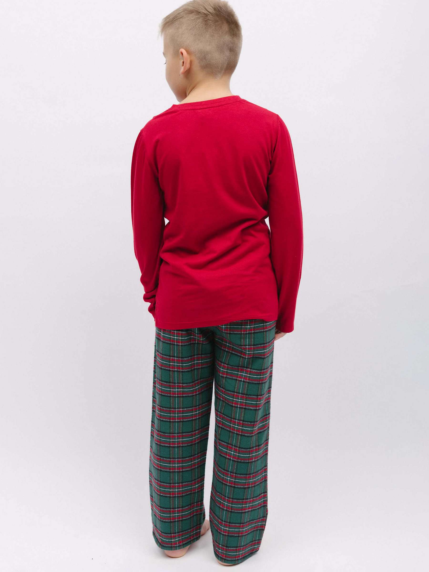 Buy Cyberjammies Whistler Check Unisex Pyjama Set, Red/Dark Green Online at johnlewis.com