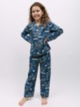 Cyberjammies Fawn Woodland Print Pyjama Set, Blue