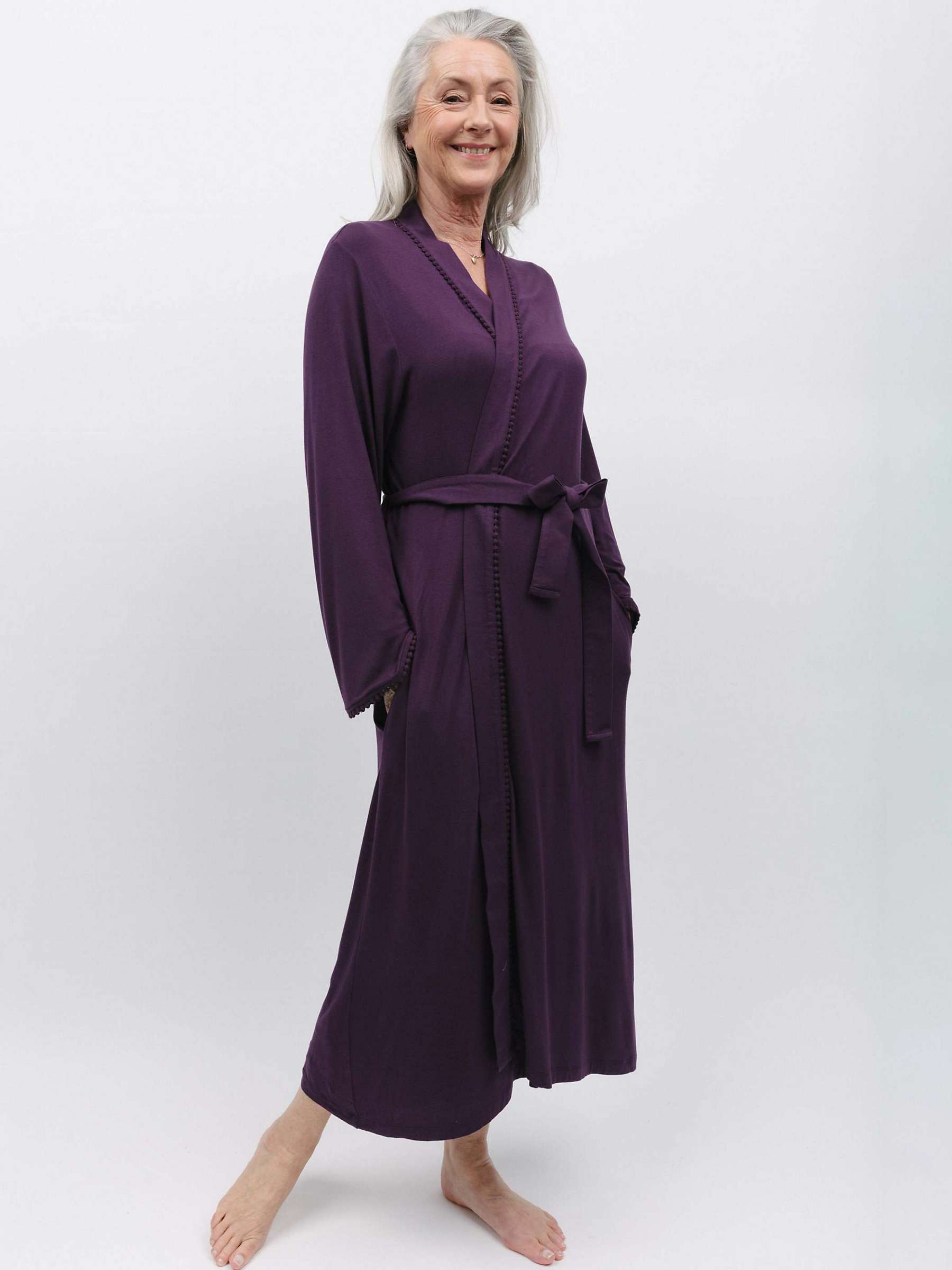 Buy Cyberjammies Berry Jersey Knit Long Dressing Gown, Berry Online at johnlewis.com