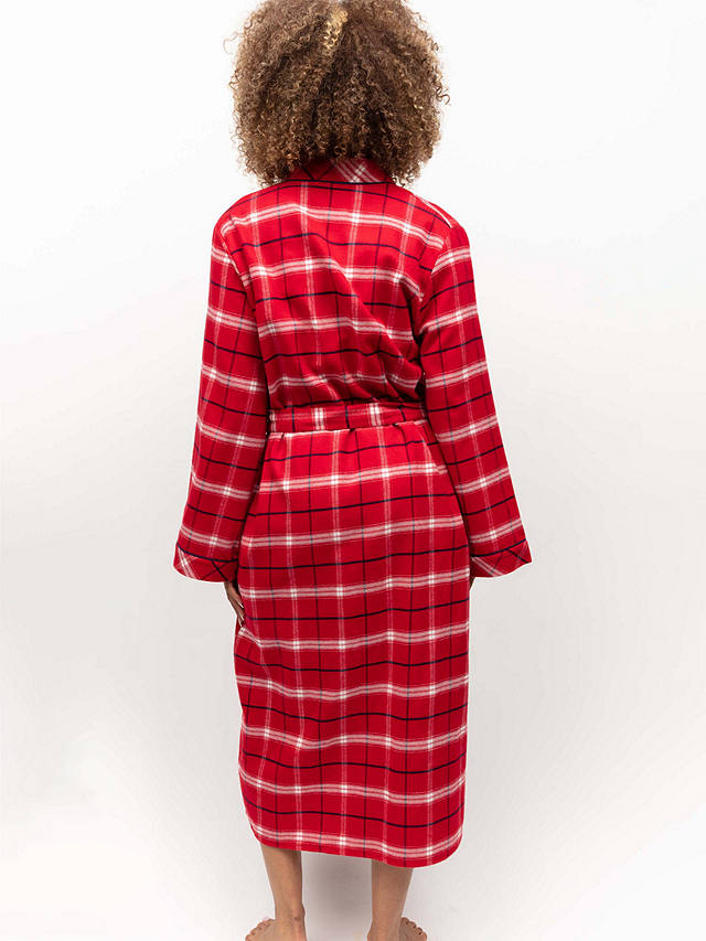 Cyberjammies Noel Check Long Dressing Gown, Red/Multi