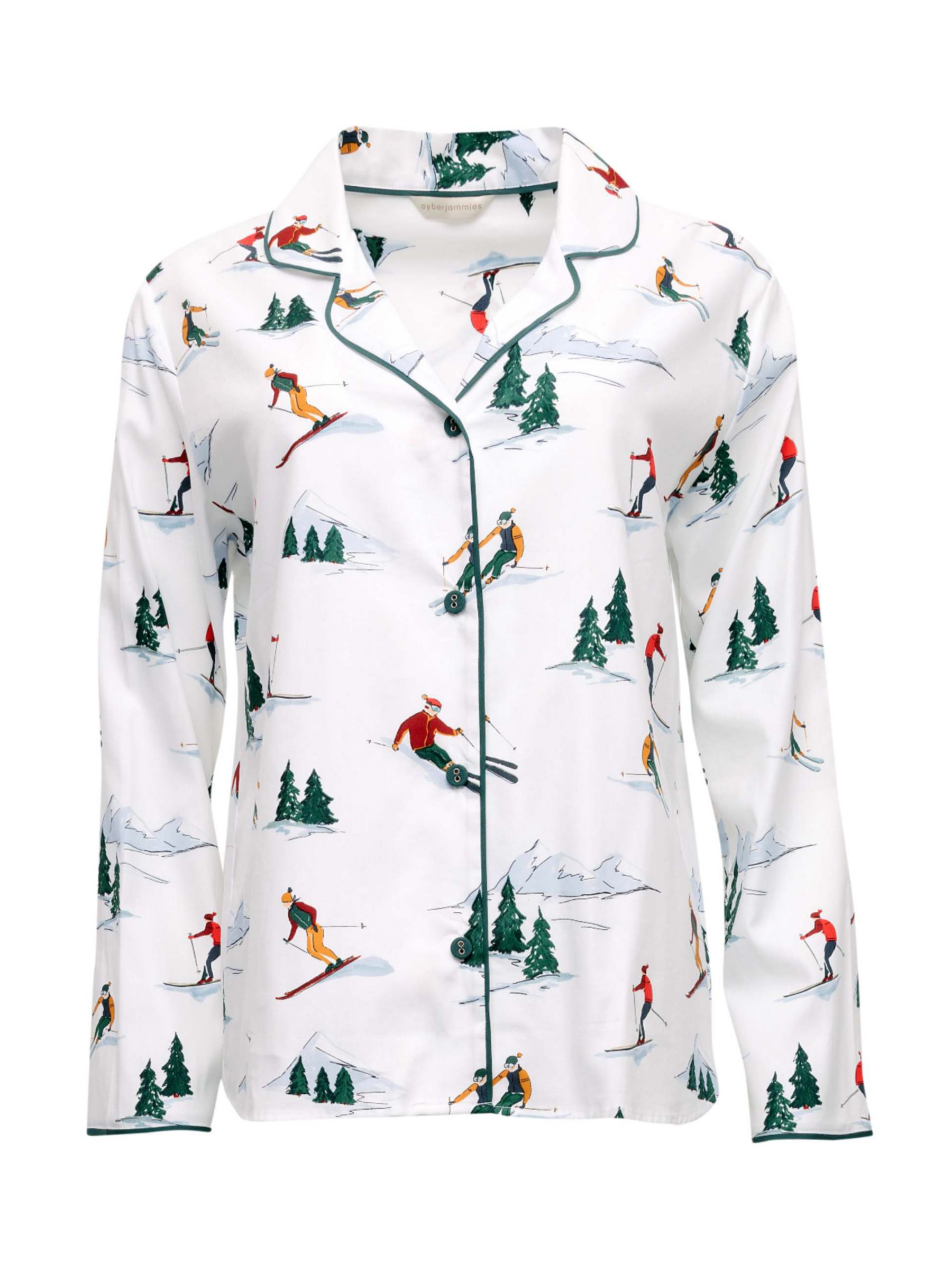 Buy Cyberjammies Whistler Ski Print Pyjama Top, White/Multi Online at johnlewis.com