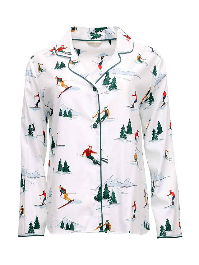 Cyberjammies Whistler Ski Print Pyjama Top, White/Multi