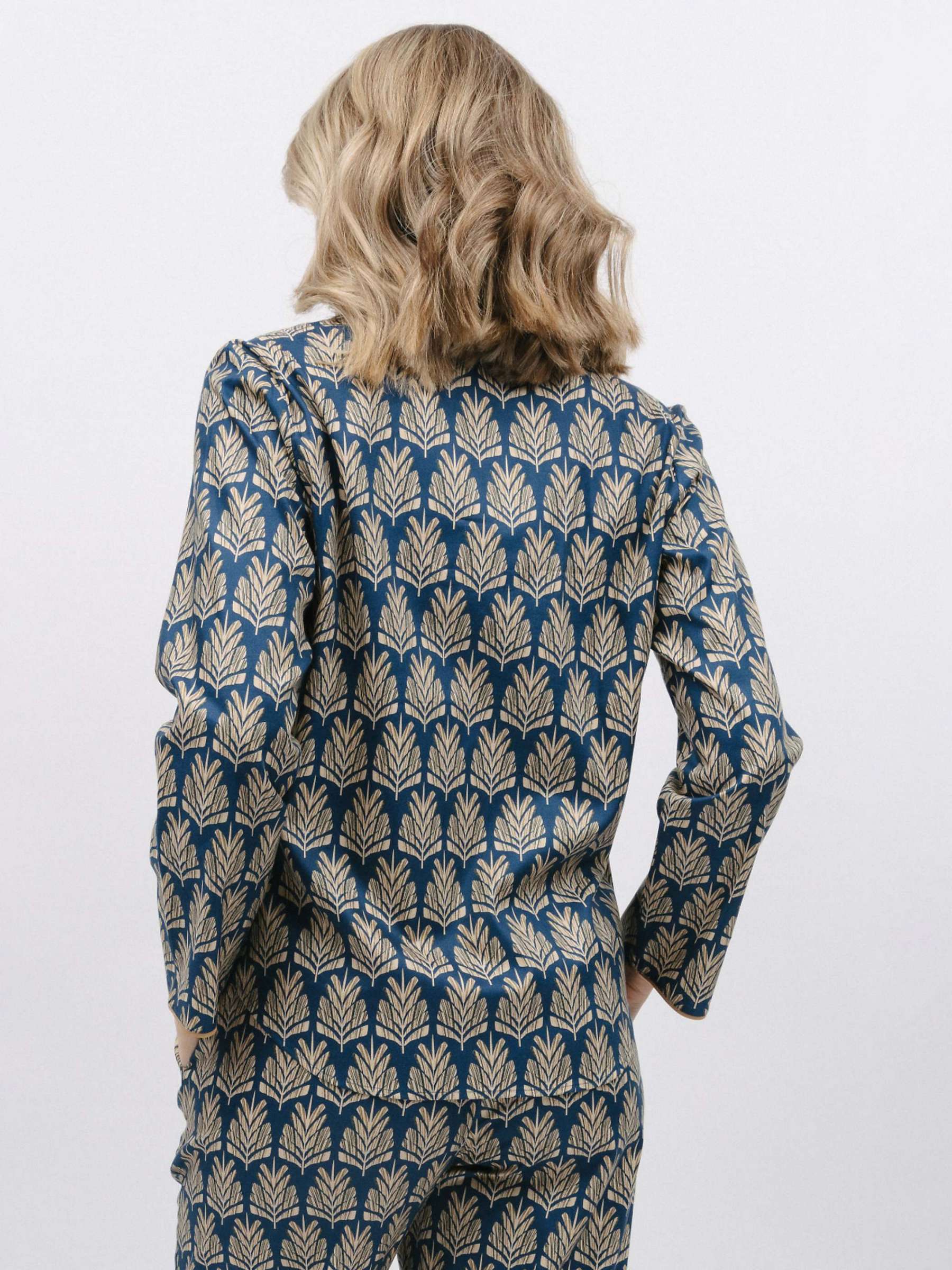 Buy Cyberjammies Fawn Pinecone Geo Print Pyjama Top, Blue/Beige Online at johnlewis.com
