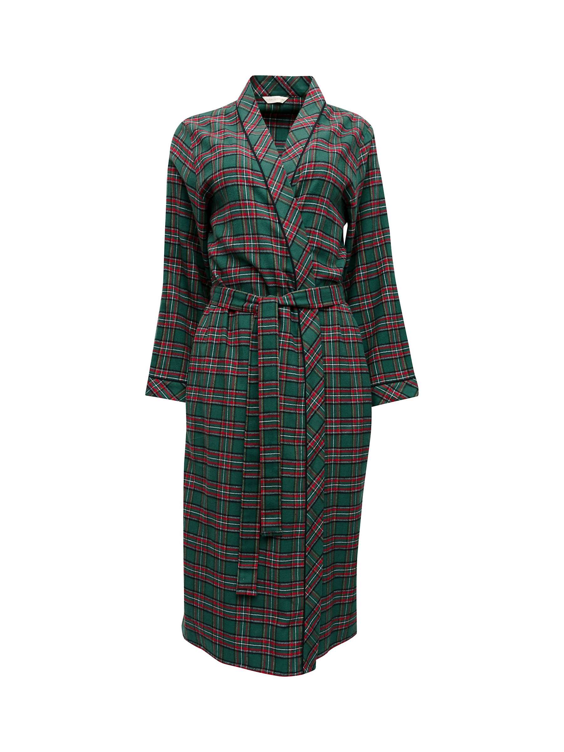 Buy Cyberjammies Whistler Check Long Dressing Gown, Dark Green/Red Online at johnlewis.com