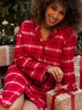 Cyberjammies Noel Red Check Nightshirt, Red, Red