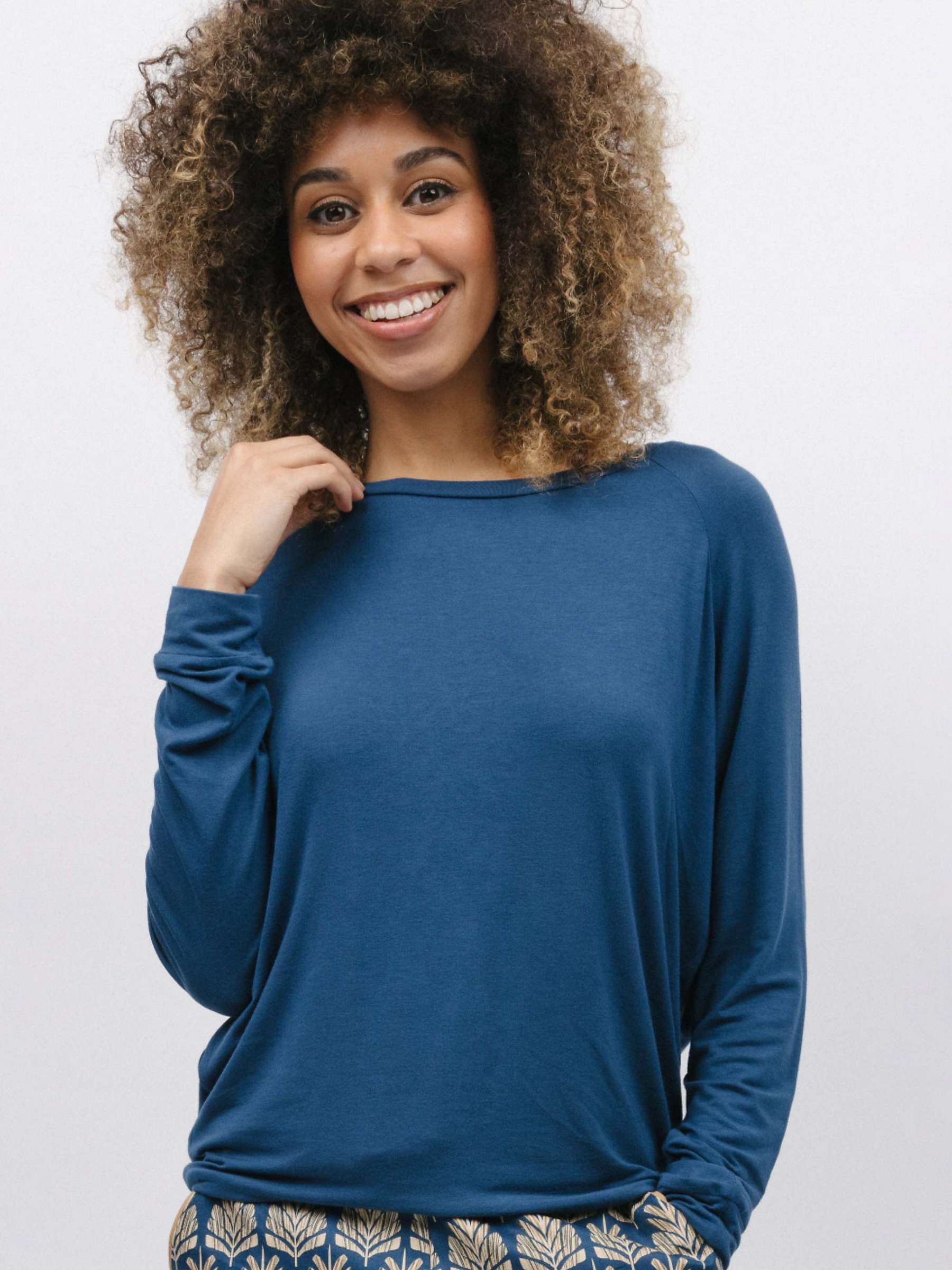 Buy Cyberjammies Fawn Blue Knit Jersey Slouch Top, Blue Online at johnlewis.com
