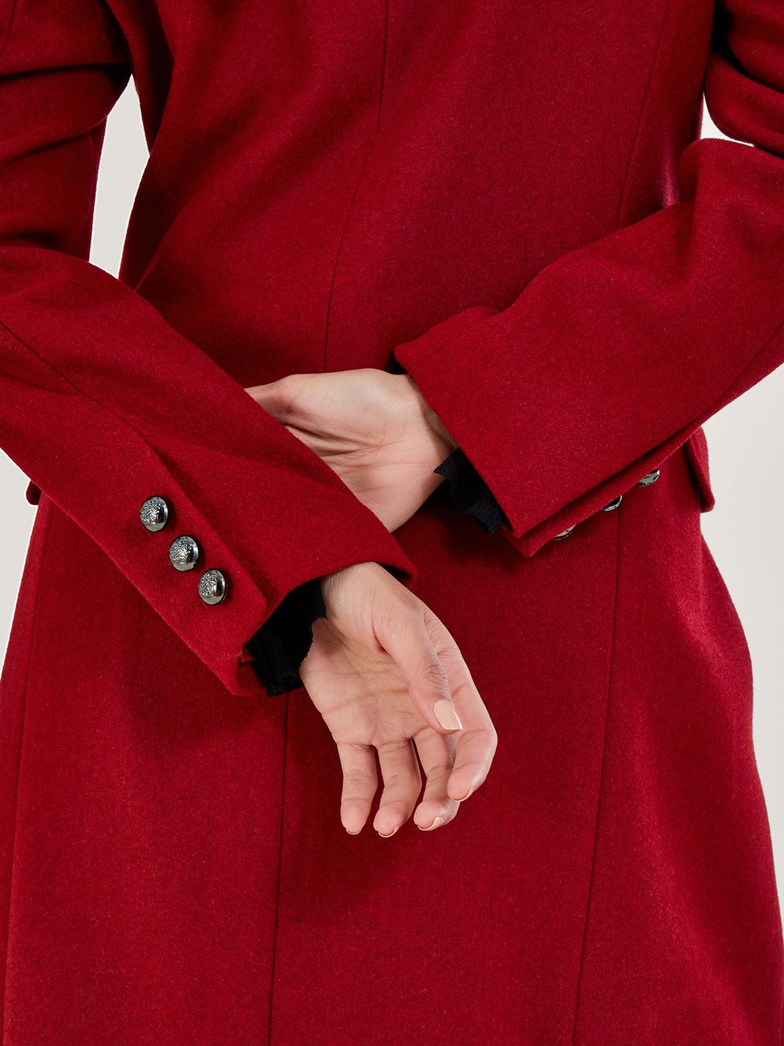 Buy Monsoon Daria Double Breasted Coat, Red Online at johnlewis.com