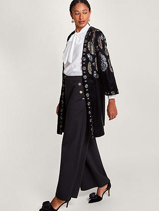 Monsoon Fenix Embroidered Kimono, Black