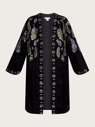 Monsoon Fenix Embroidered Kimono, Black
