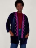 Monsoon Leah Embroidered Kimono, Midnight/Pink