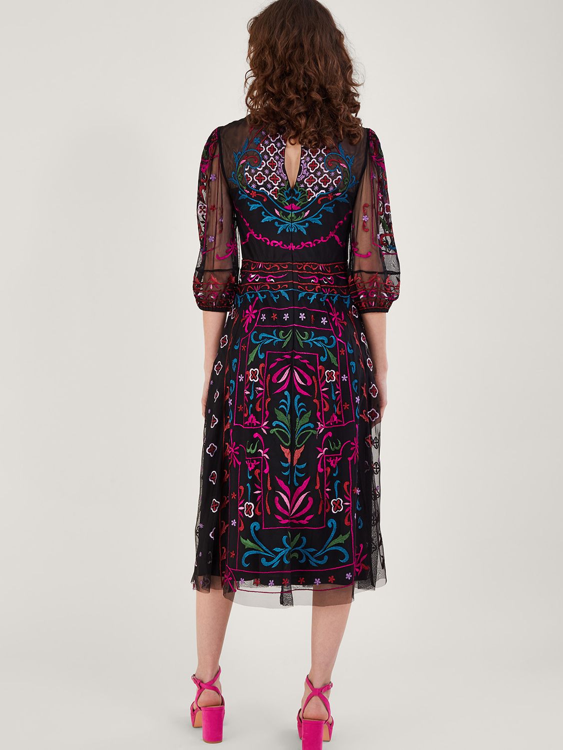 Monsoon Maddie Embroidered Dress, Multi at John Lewis & Partners