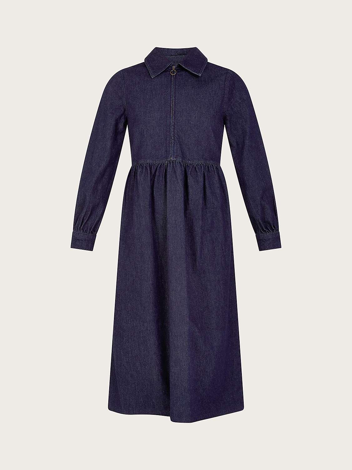 Buy Monsoon Alana Zip Detail Denim Midi Dress, Indigo Online at johnlewis.com