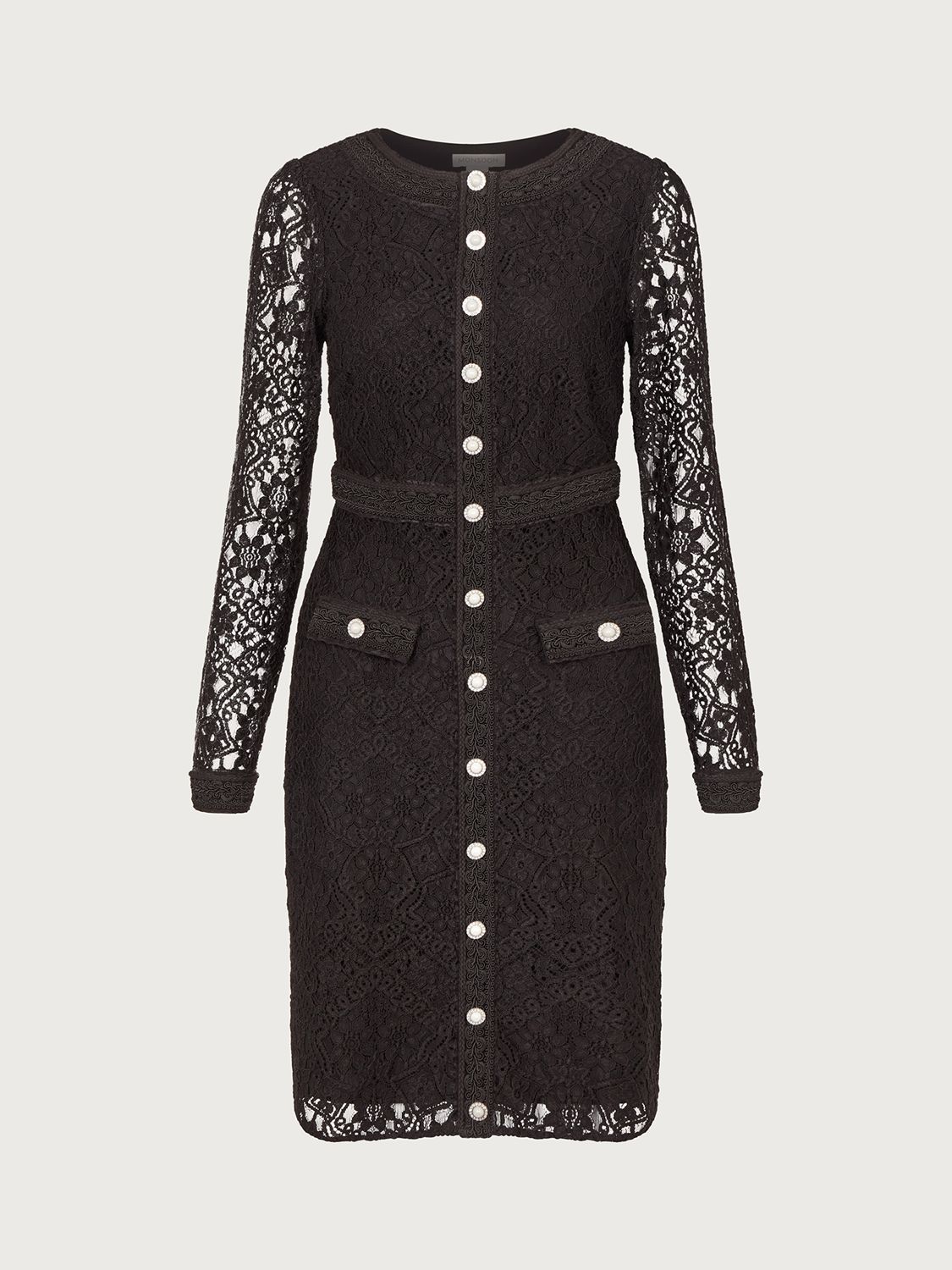Buy Monsoon Lillian Lace Shift Dress, Black Online at johnlewis.com