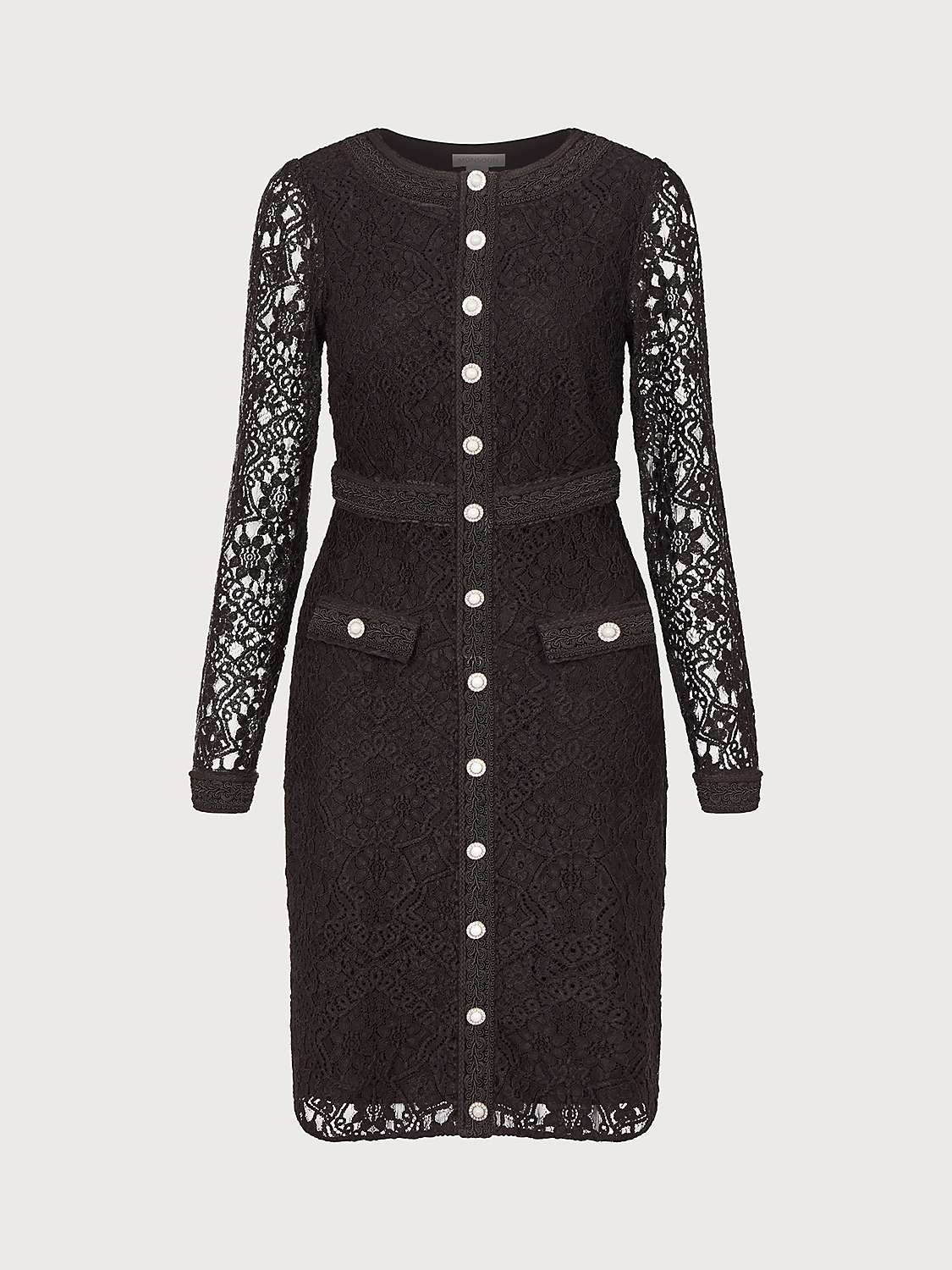 Buy Monsoon Lillian Lace Shift Dress, Black Online at johnlewis.com