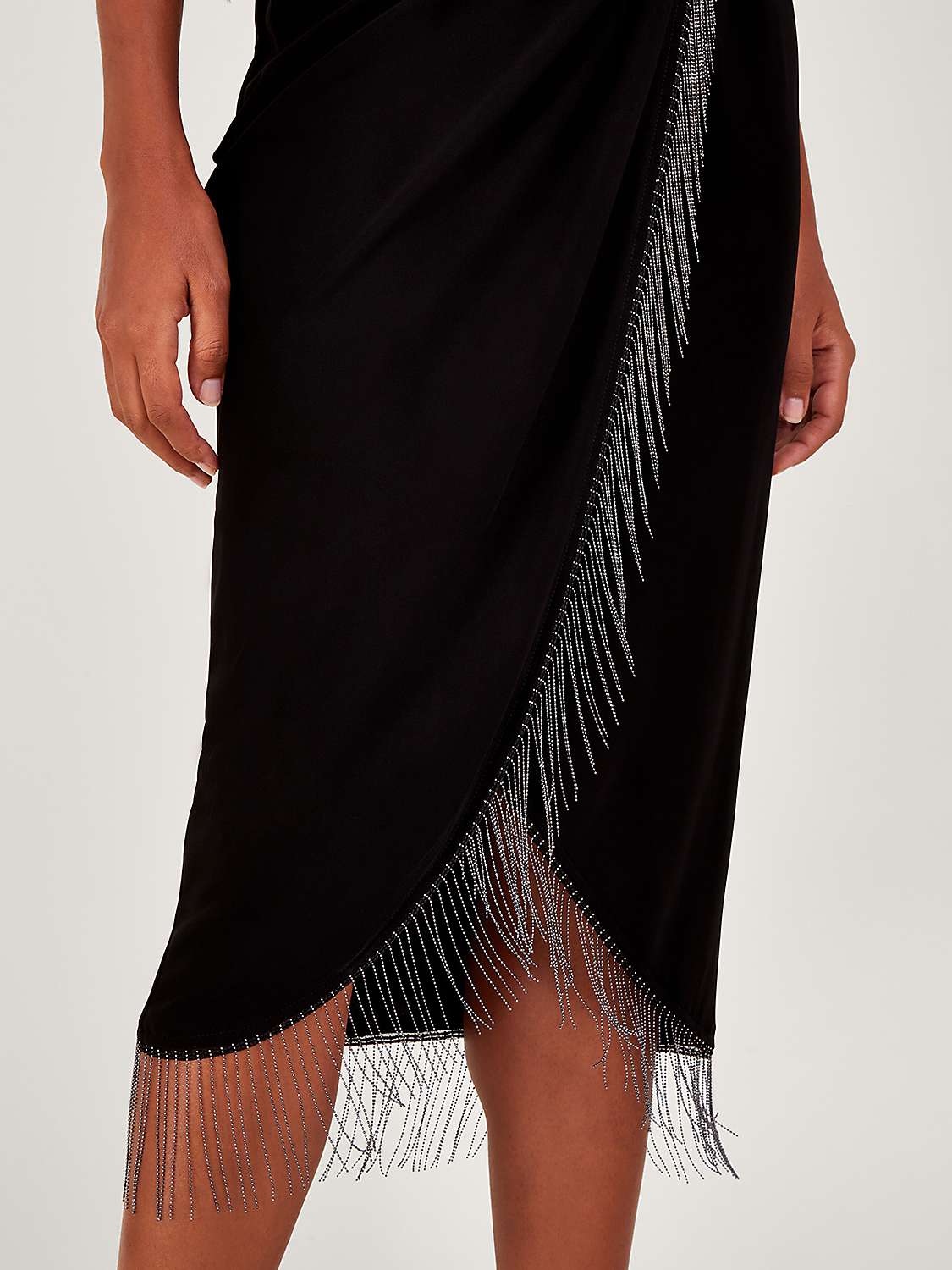 Buy Monsoon Fawn Fringe Dress, Black Online at johnlewis.com
