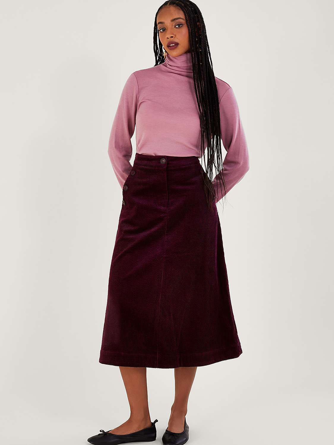 Buy Monsoon Cord Cotton Midi Skirt Online at johnlewis.com
