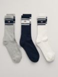 GANT Cotton Blend Sports Socks, Pack of 3, Multi