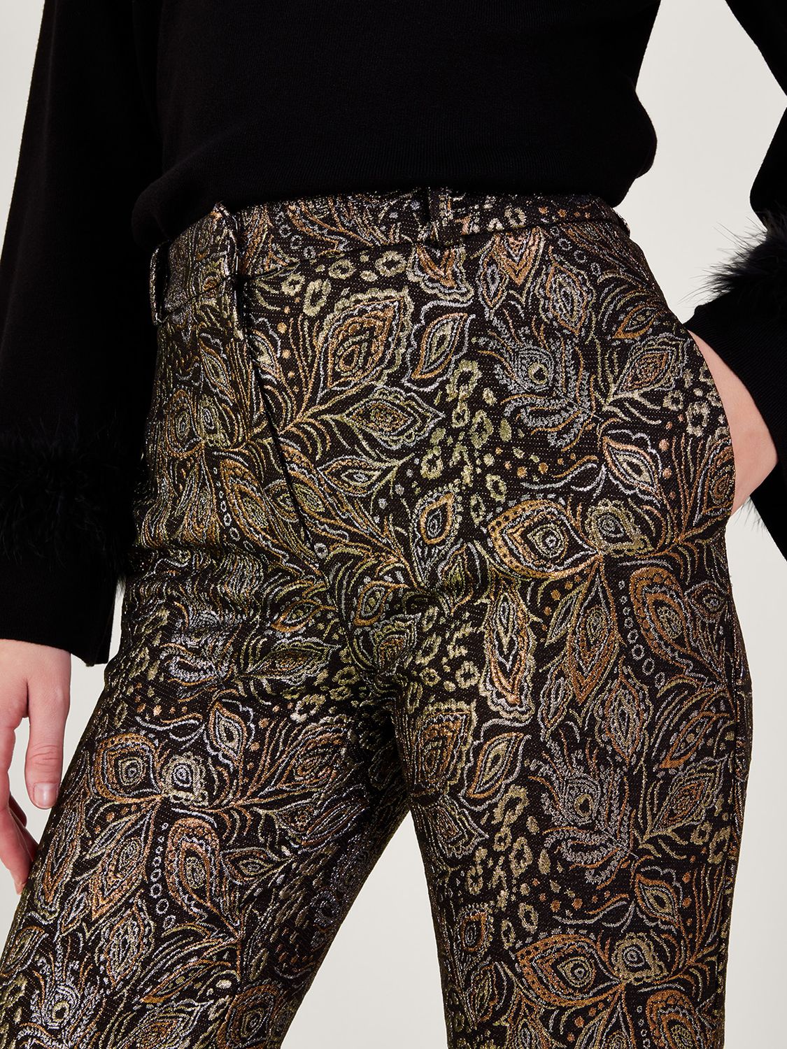 Jacquard trousers hot sale gold