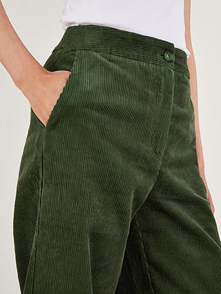 Monsoon Cord Wide Leg Trousers, Green