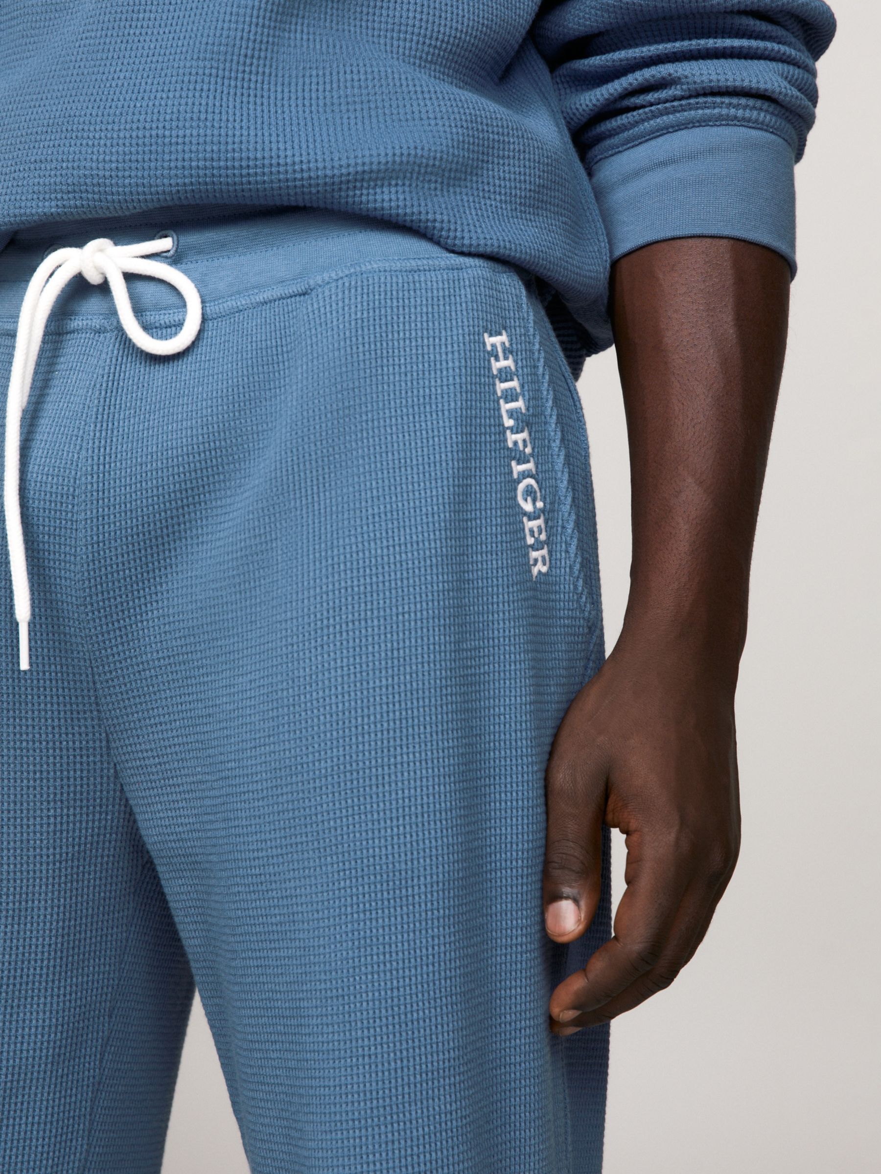 Tommy Hilfiger Cotton Loungewear Joggers Iron Blue at John Lewis