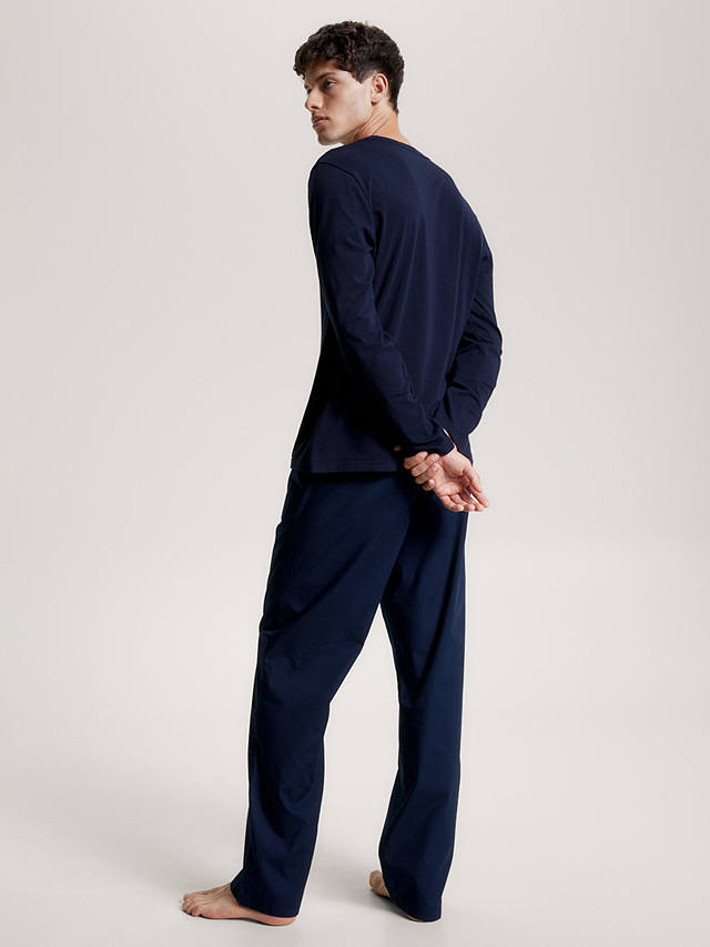Tommy Hilfiger Original Long Sleeve Jersey Pyjama Set, Dark Grey at ...