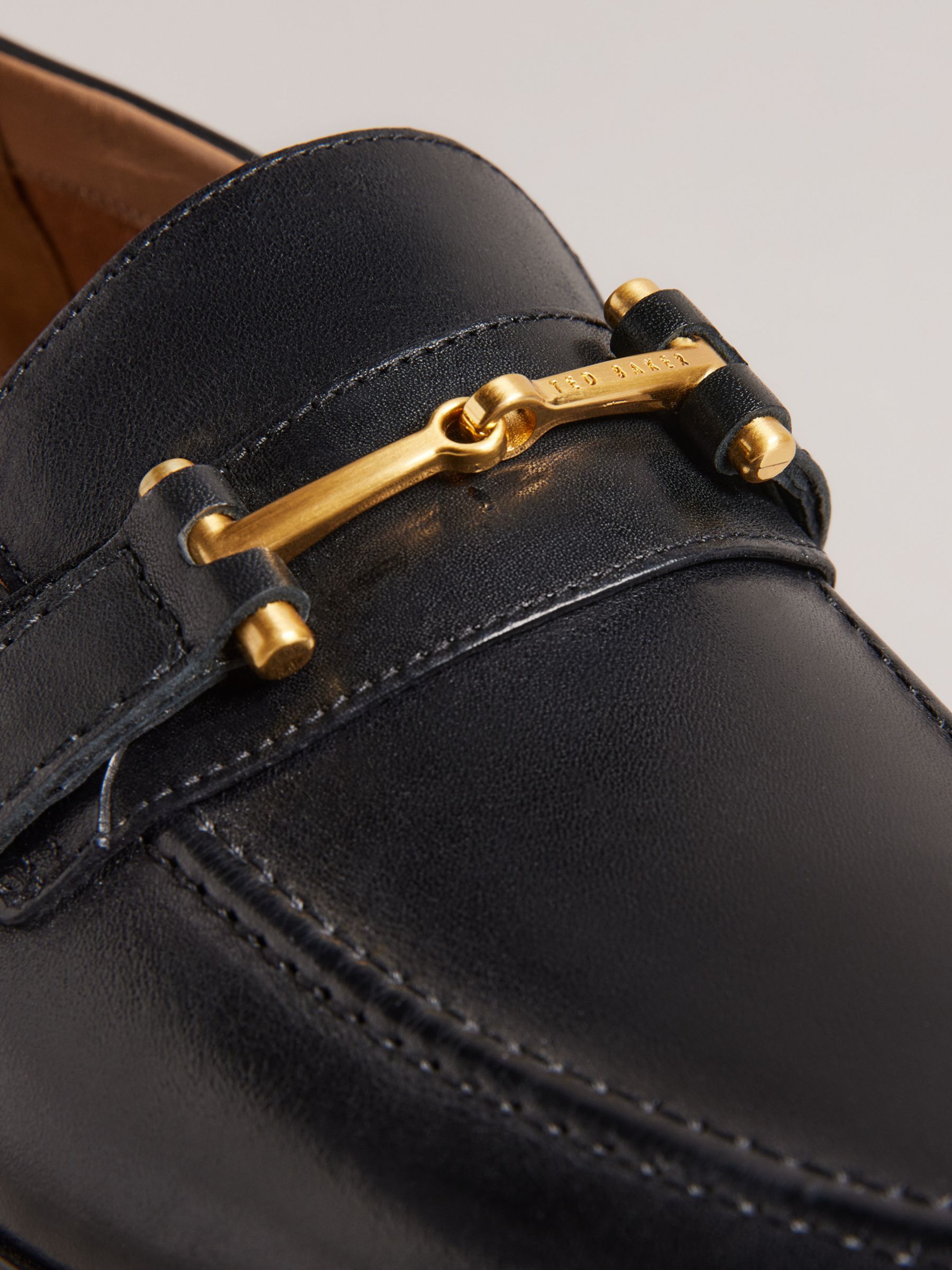 Black Leather Snaffle Loafers