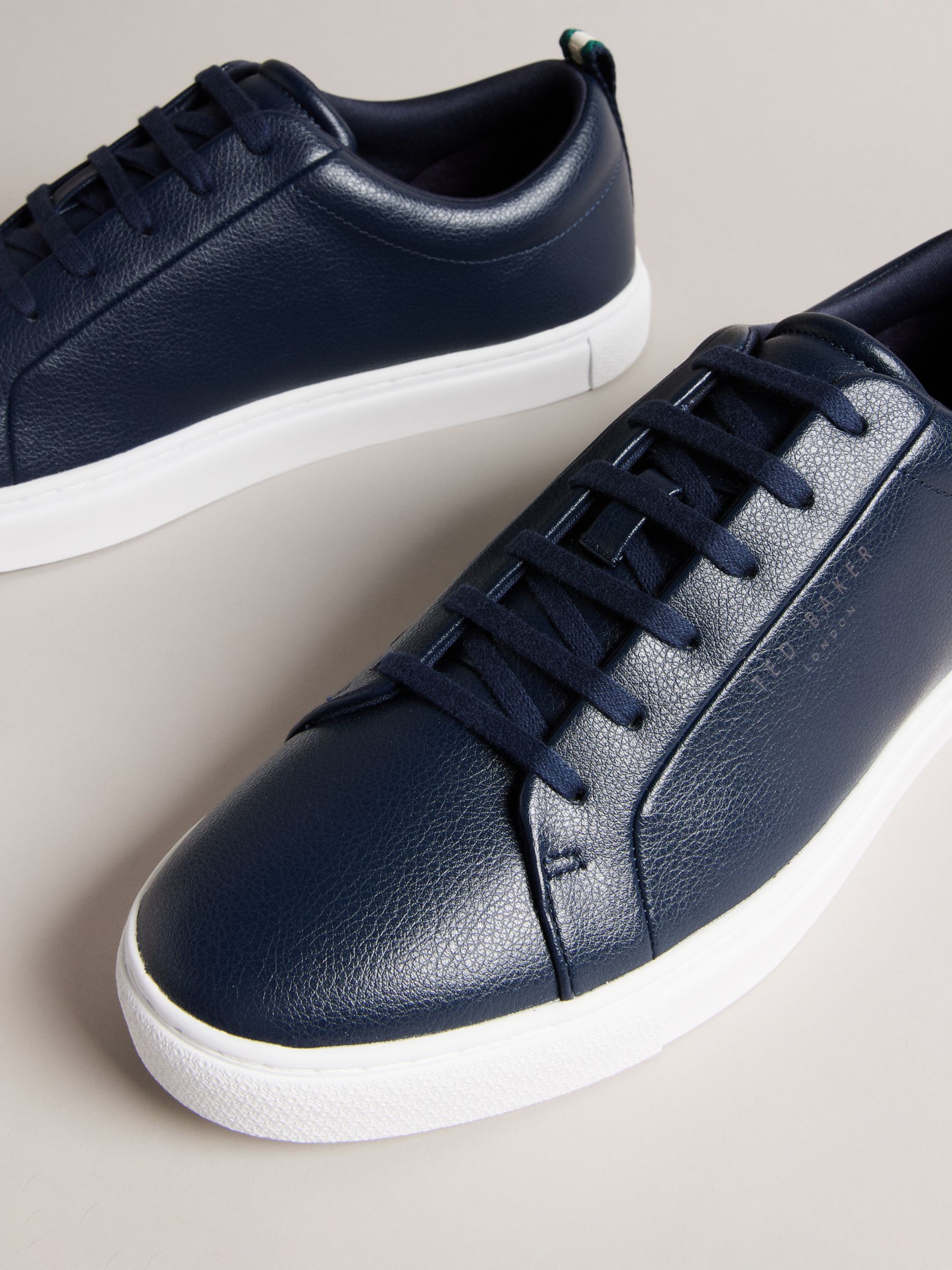 Ted Baker Artem Cupsole Lace Up Trainers, Blue Navy at John Lewis ...