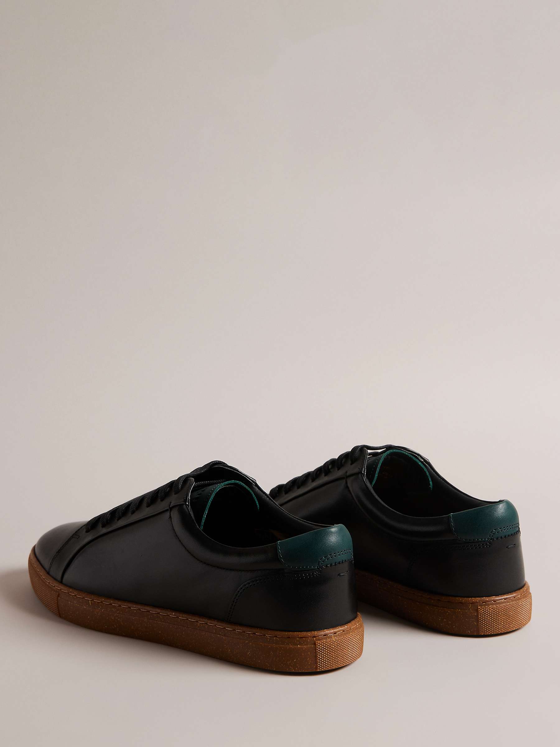 Buy Ted Baker Udamou Lace Up Leather Trainers, Black Online at johnlewis.com