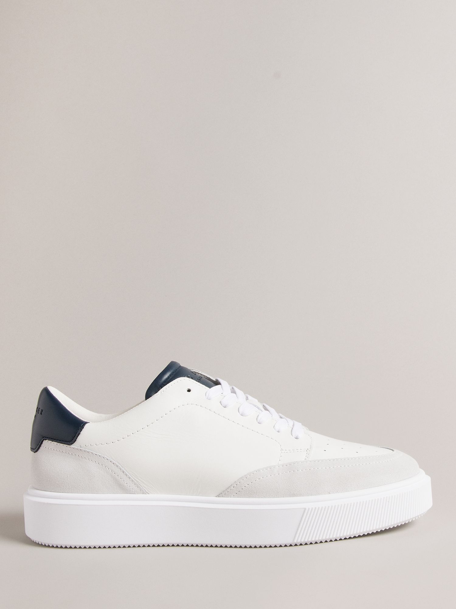 Ted Baker Luigis Inflated Sole Leather Trainers, White at John Lewis ...