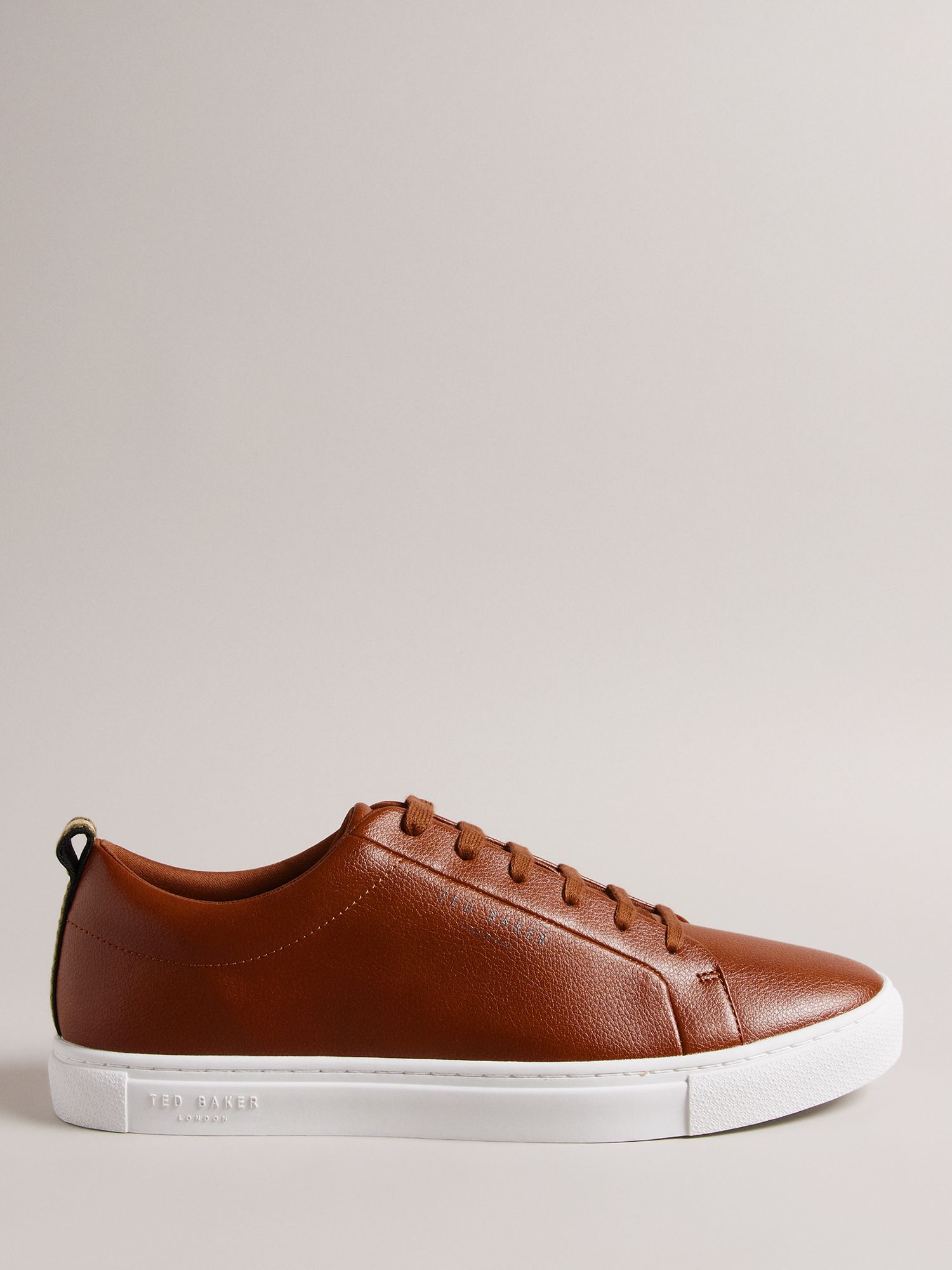 Ted Baker Artem Cupsole Lace Up Trainers, Brown Tan at John Lewis ...