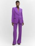 Mango Iguana Double Breasted Suit Blazer, Medium Purple