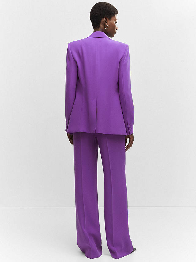 Mango Iguana Double Breasted Suit Blazer, Medium Purple at John Lewis ...