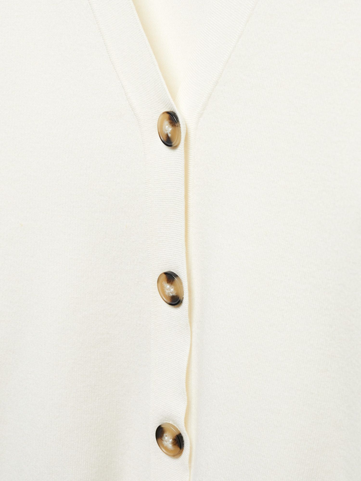 Mango Tortuga Fine Knit V-Neck Cardigan, Cream at John Lewis & Partners