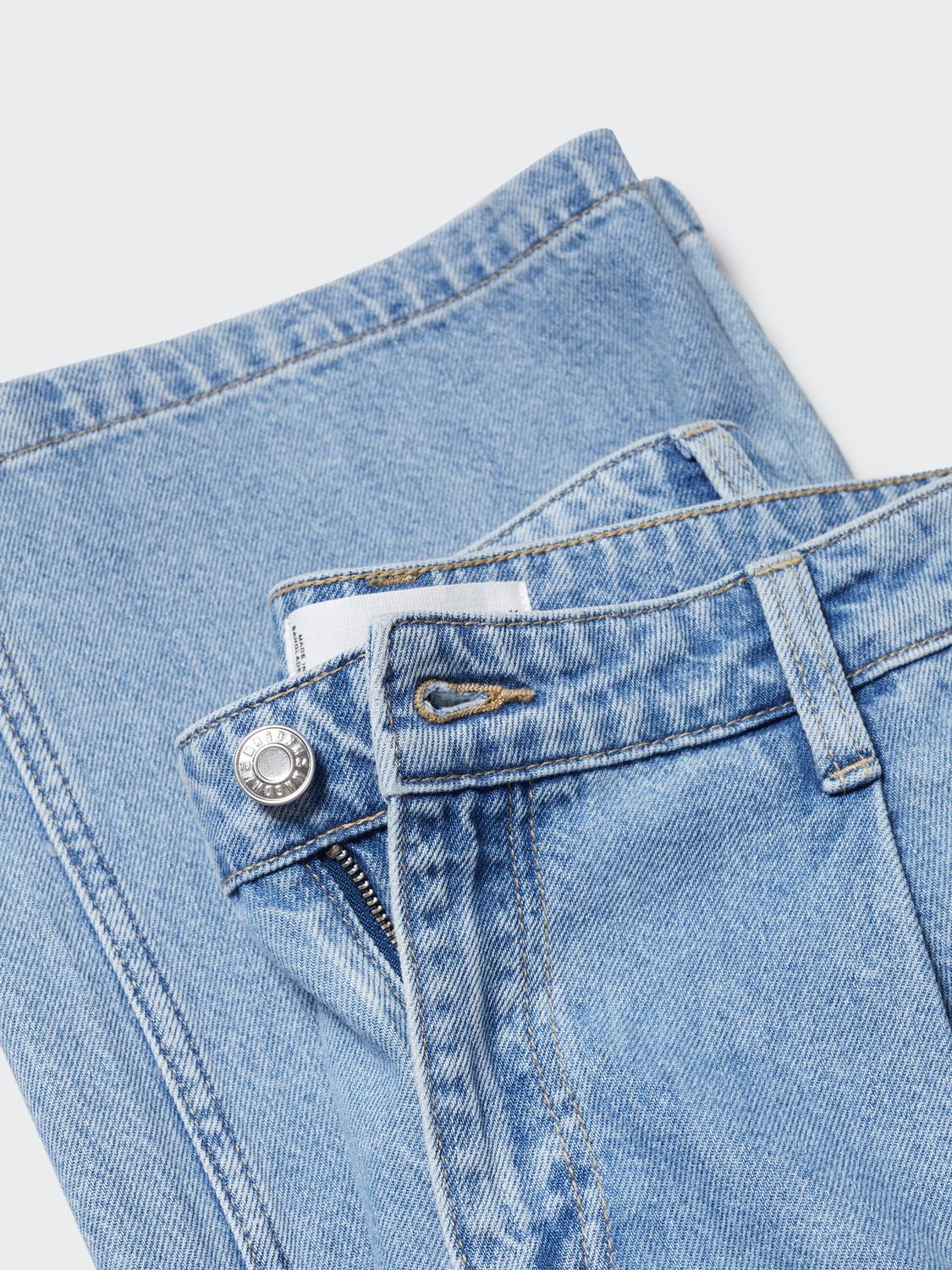 Mango Arletita Straight Pleated Jeans, Open Blue at John Lewis & Partners