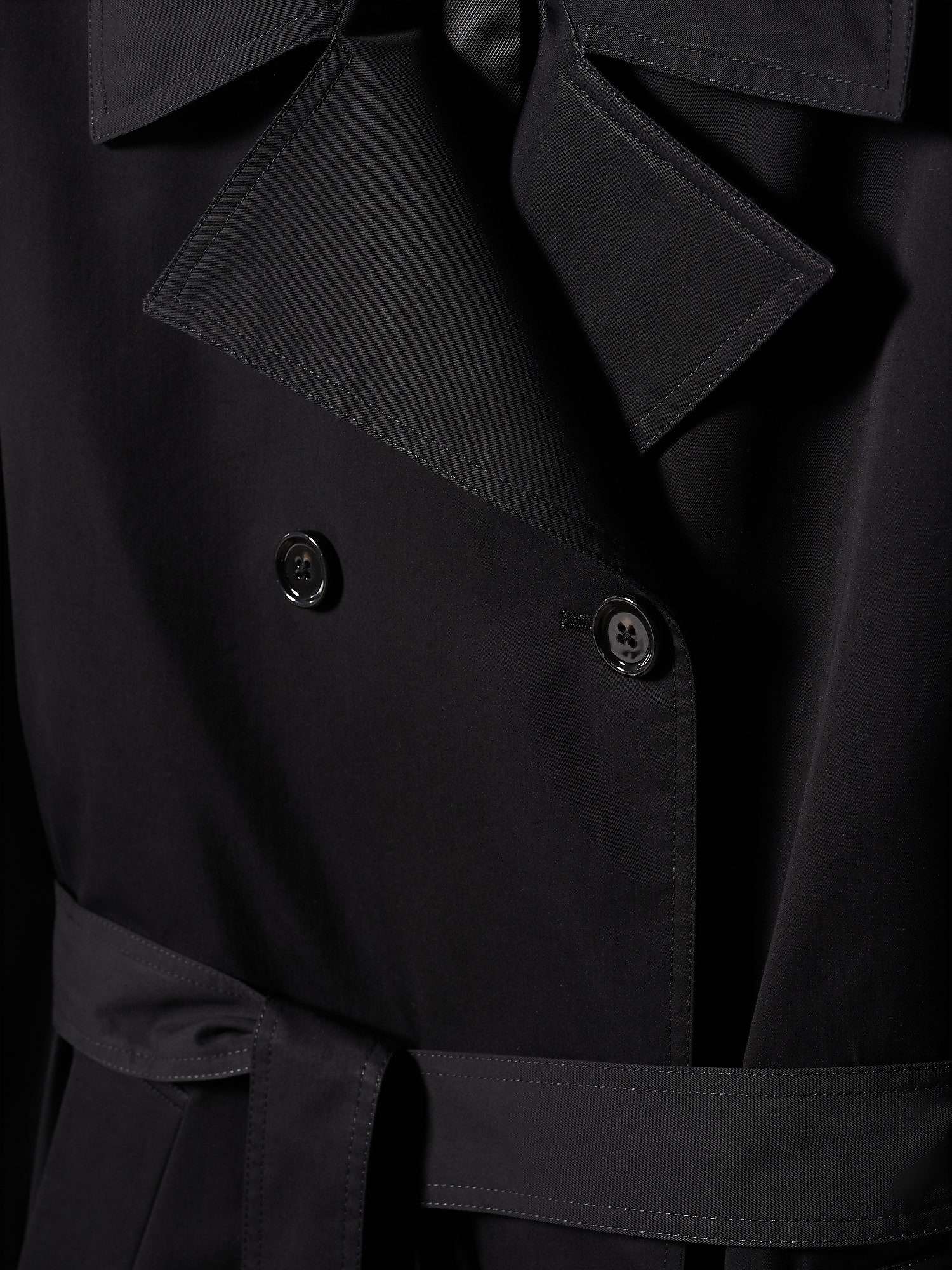 Mango Angela Trench Coat, Black at John Lewis & Partners