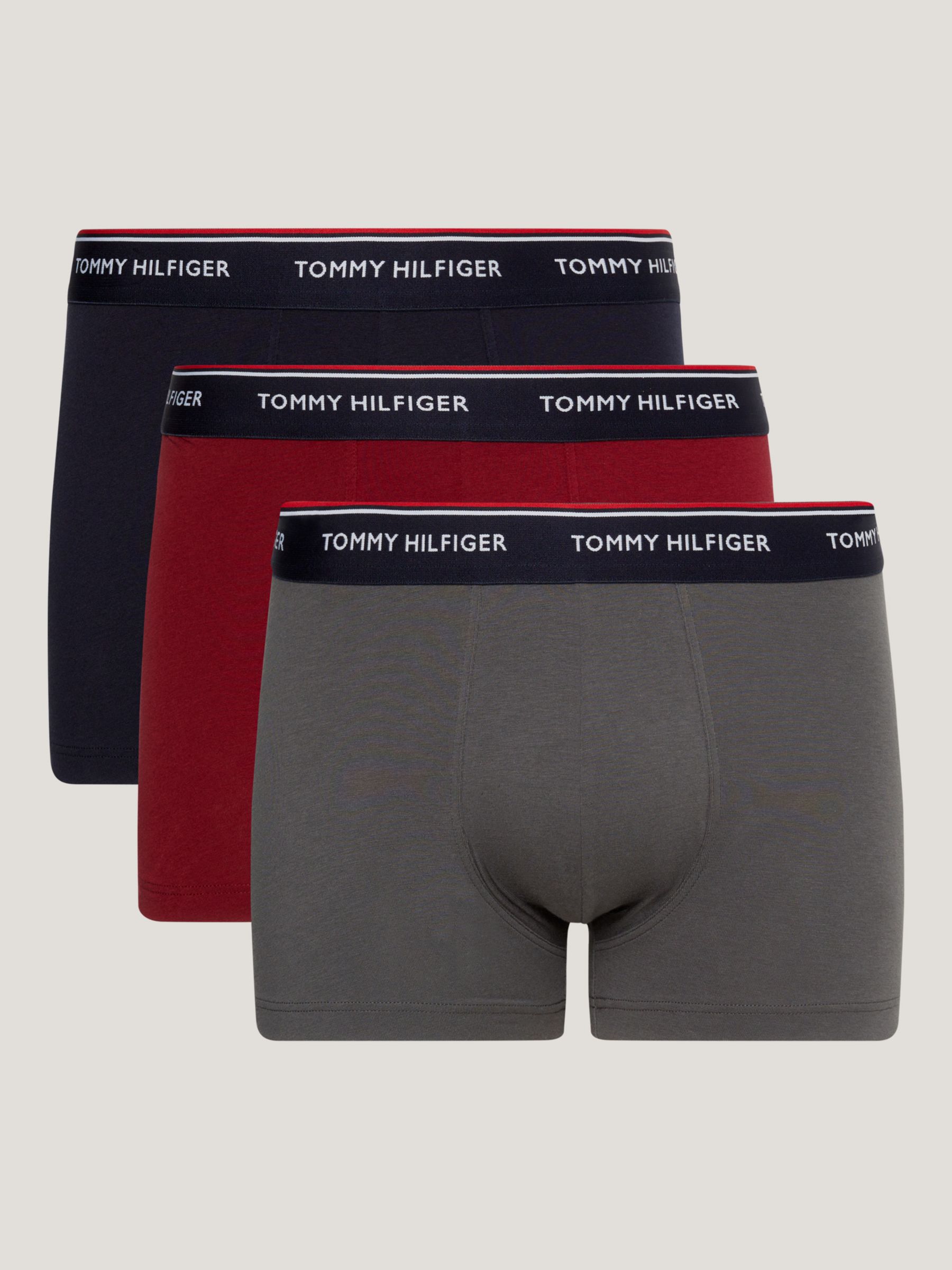 Tommy Hilfiger Premium Essentials Trunks, Pack of 3, Sky/Ash/Rouge, S