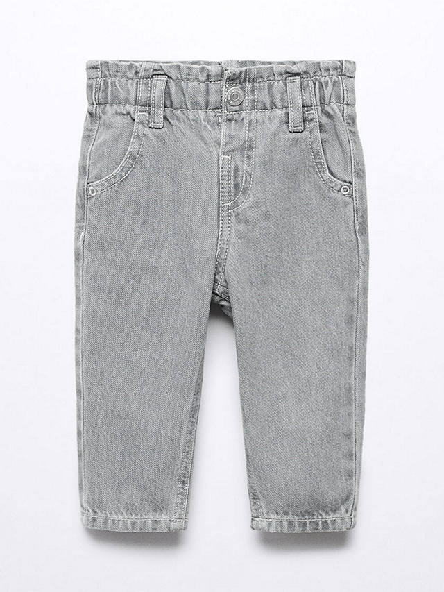 Mango Kids' Paperbag Jeans, Open Grey